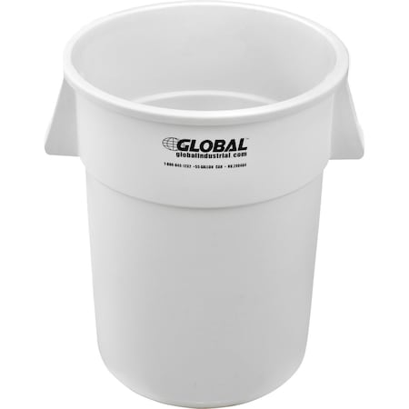 Global Industrial 55 Gallon Garbage Can, White 240464WH